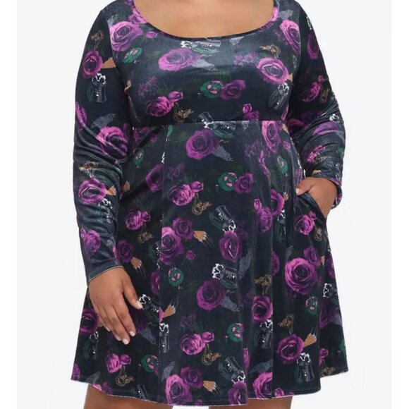 Hot Topic Disney Villains Floral Icons Dress 3X - Picture 4 of 11
